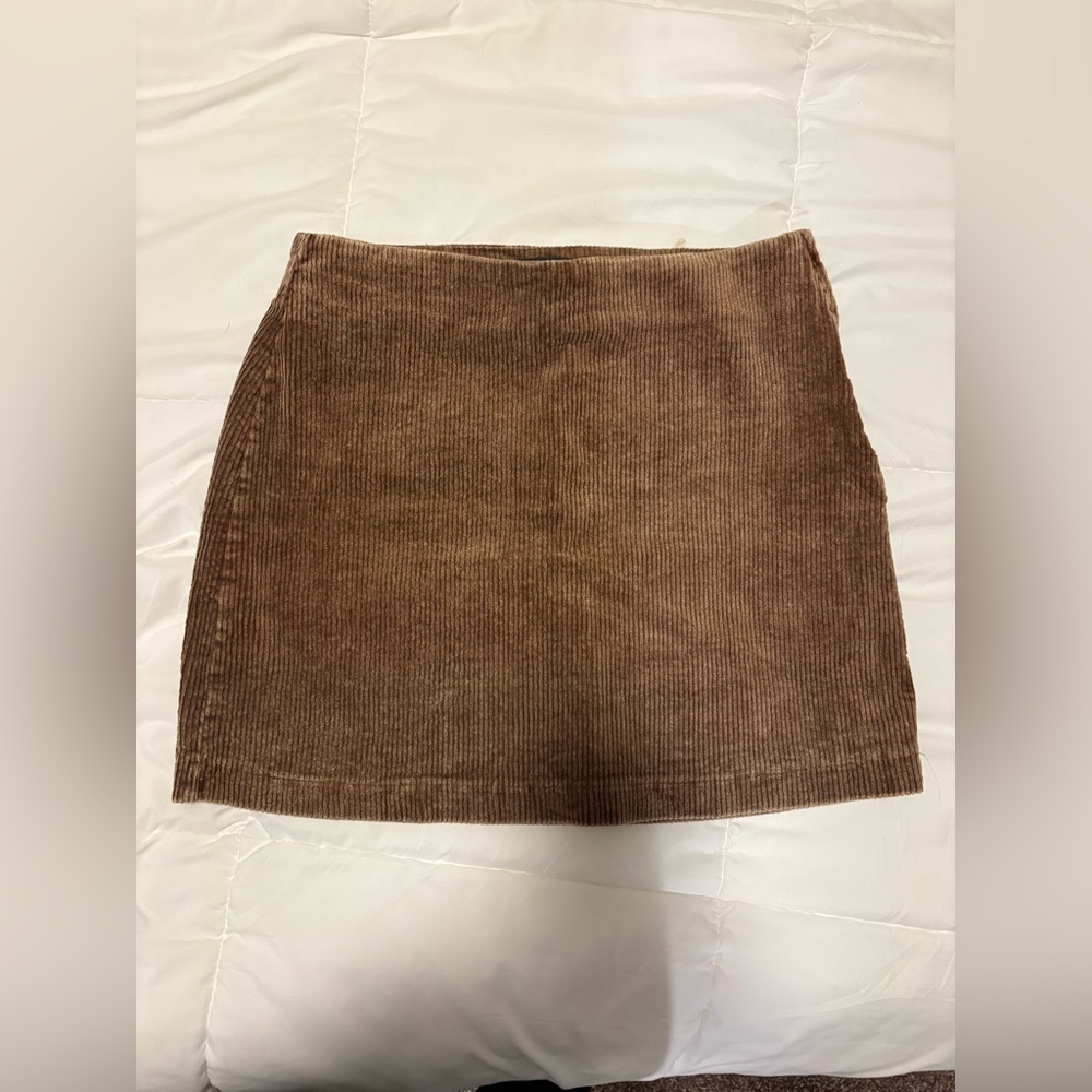 Lulus Brown Corduroy High Waisted Mini Skirt Size Medium